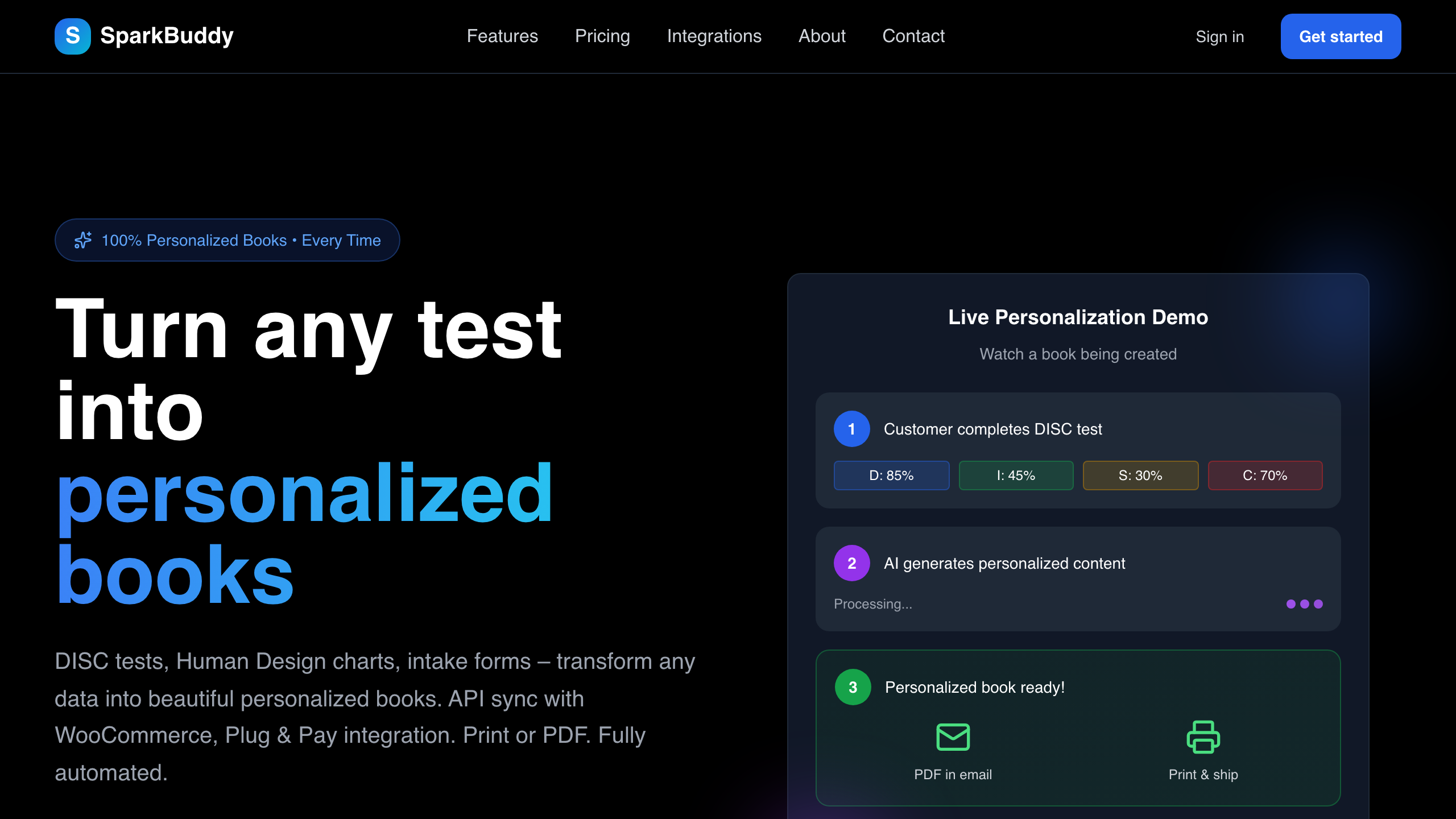 Screenshot van Sparkbuddy.ai