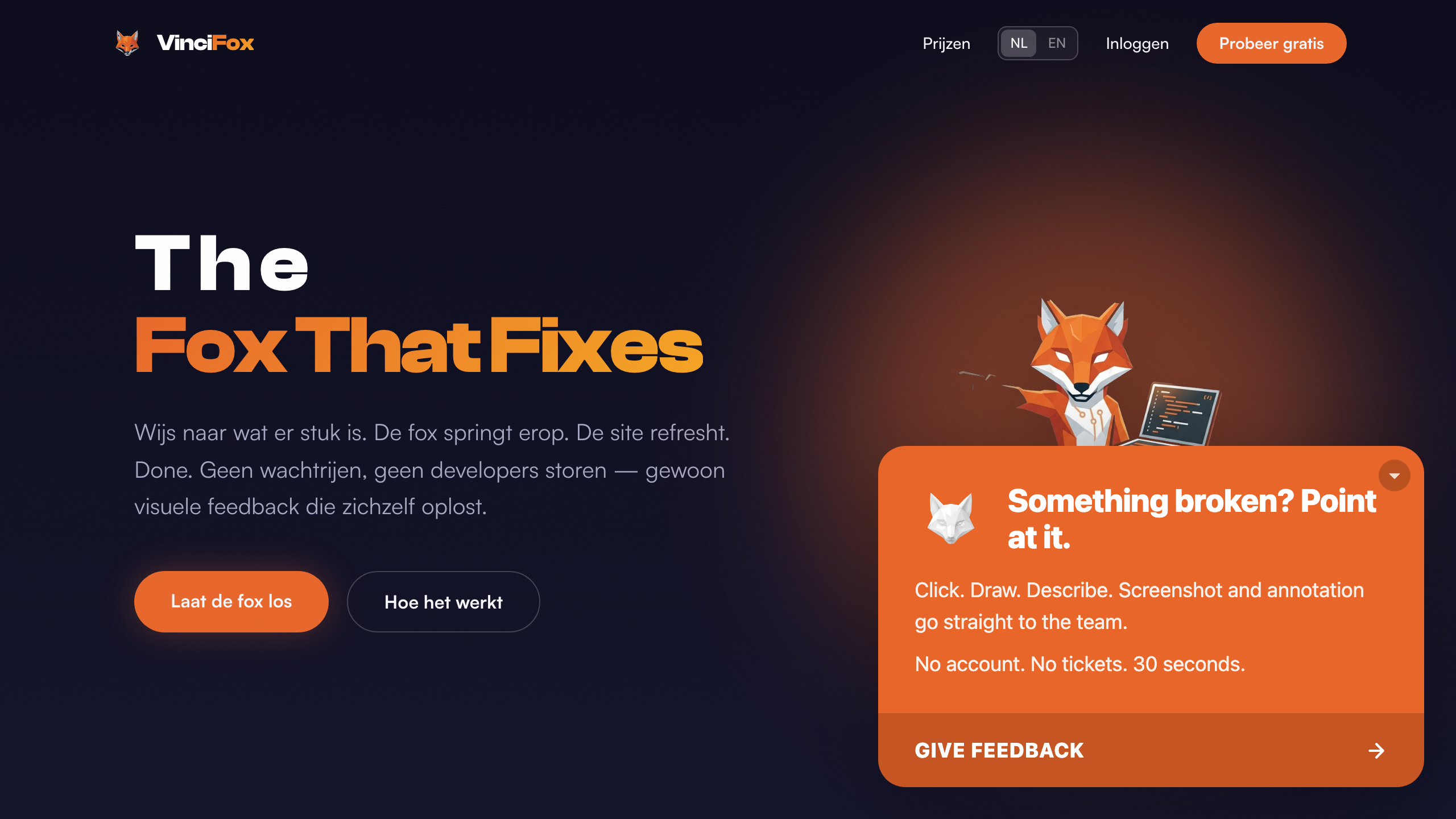 Screenshot van VinciFox